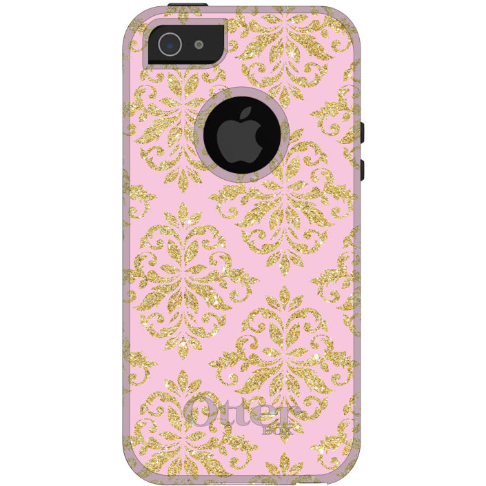 Pink & Gold Print, Damask Pattern OtterBox Commuter Case for iPhone & Galaxy, view 5