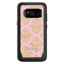 DistinctInk™ OtterBox Defender Series Case for Apple iPhone / Samsung Galaxy / Google Pixel - Pink & Gold Print - Damask Pattern