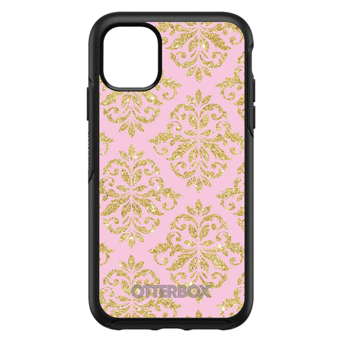 DistinctInk™ OtterBox Symmetry Series Case for Apple iPhone / Samsung Galaxy / Google Pixel - Pink & Gold Print - Damask Pattern