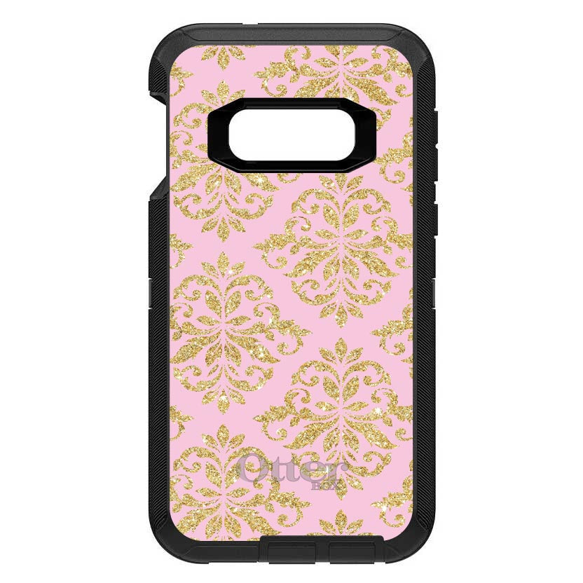 Pink & Gold Print, Damask Pattern OtterBox Defender Case for iPhone & Galaxy, view 10