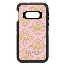 DistinctInk™ OtterBox Defender Series Case for Apple iPhone / Samsung Galaxy / Google Pixel - Pink & Gold Print - Damask Pattern