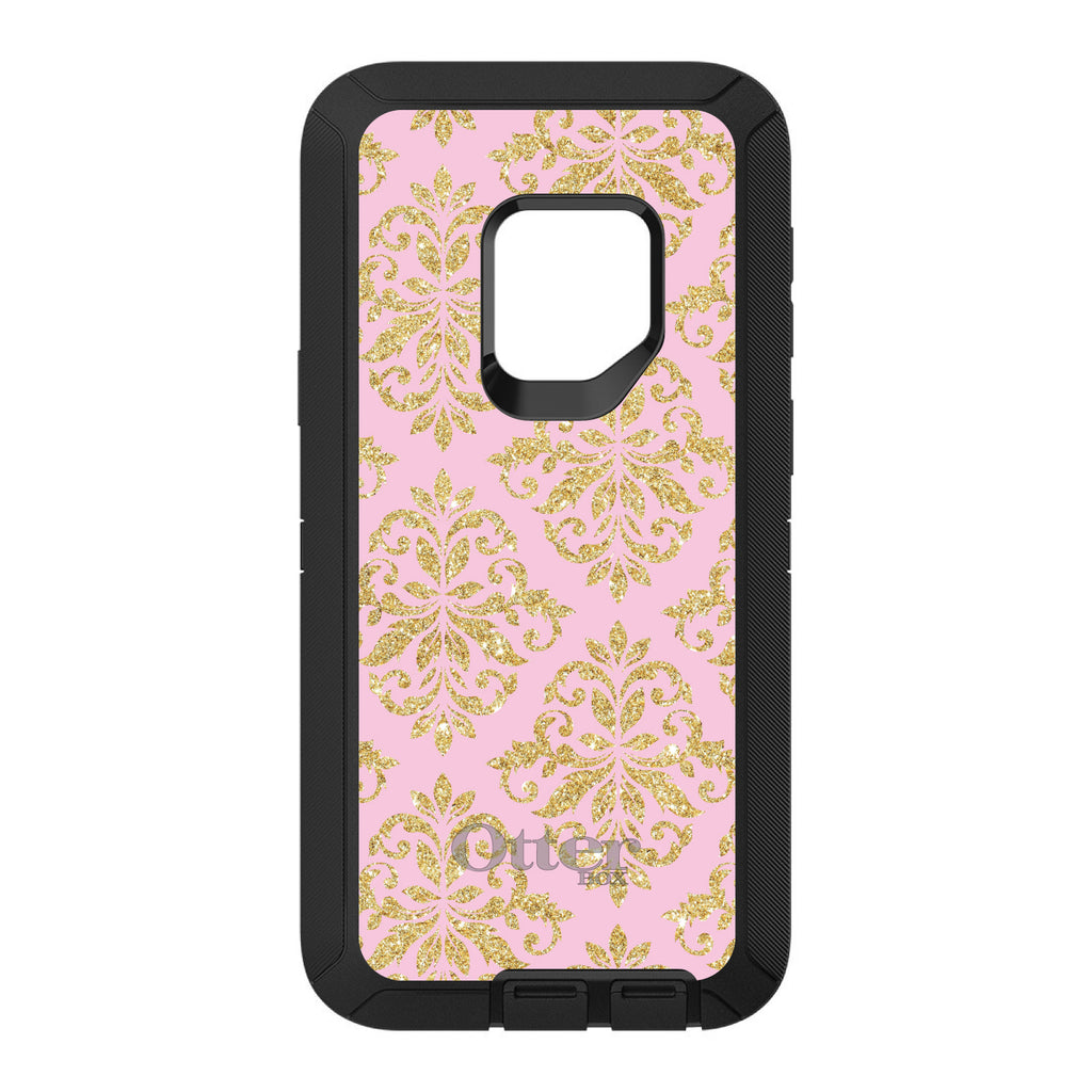 Pink & Gold Print, Damask Pattern OtterBox Defender Case for iPhone & Galaxy, view 11
