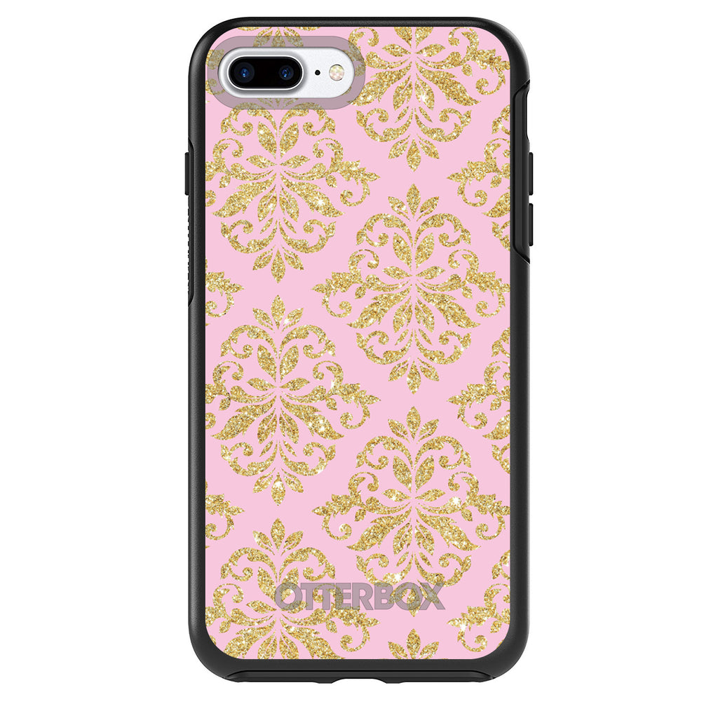 Pink & Gold Print, Damask Pattern OtterBox Symmetry Case for iPhone & Galaxy, view 2