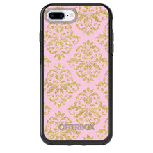 DistinctInk™ OtterBox Symmetry Series Case for Apple iPhone / Samsung Galaxy / Google Pixel - Pink & Gold Print - Damask Pattern