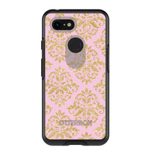 DistinctInk™ OtterBox Symmetry Series Case for Apple iPhone / Samsung Galaxy / Google Pixel - Pink & Gold Print - Damask Pattern