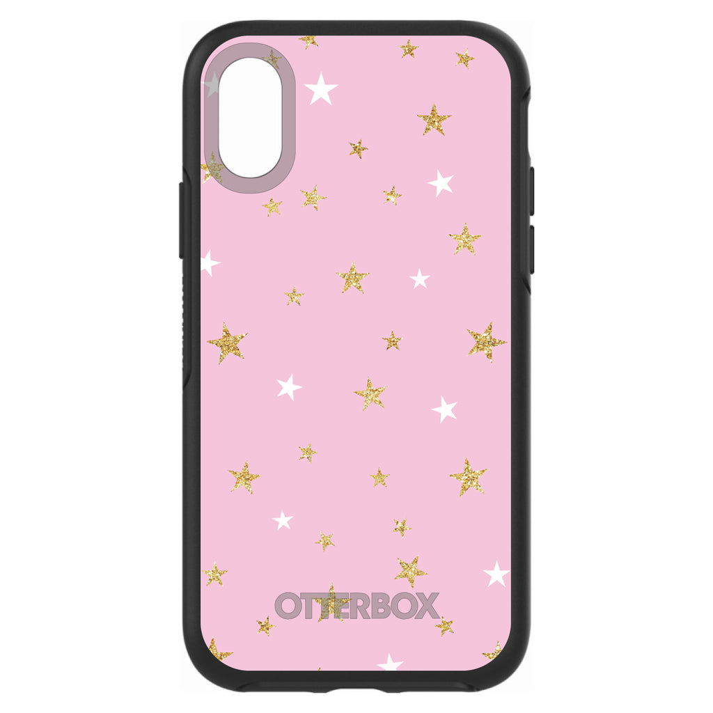 Pink & Gold Print, Stars Pattern OtterBox Symmetry Case for iPhone & Galaxy, view 4