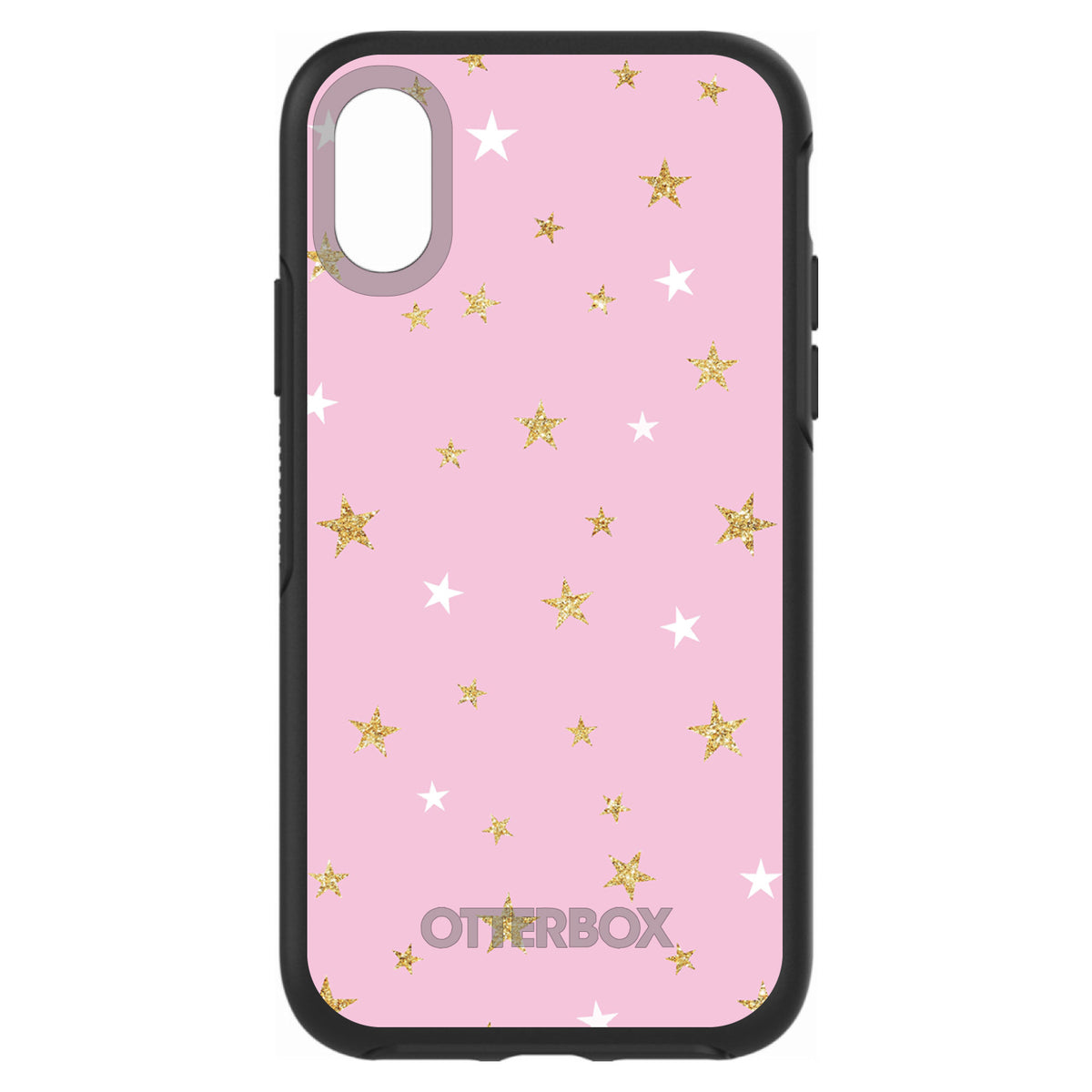 Pink & Gold Print, Stars Pattern OtterBox Symmetry Case for iPhone & Galaxy, view 4