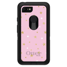 DistinctInk™ OtterBox Defender Series Case for Apple iPhone / Samsung Galaxy / Google Pixel - Pink & Gold Print - Stars Pattern