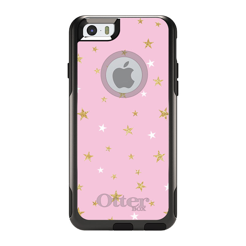 Pink & Gold Print, Stars Pattern OtterBox Commuter Case for iPhone & Galaxy, view 4