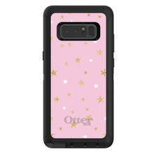 DistinctInk™ OtterBox Defender Series Case for Apple iPhone / Samsung Galaxy / Google Pixel - Pink & Gold Print - Stars Pattern