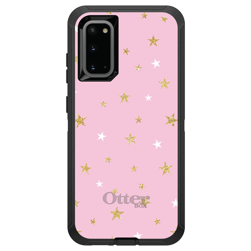 Pink & Gold Print, Stars Pattern OtterBox Defender Case for iPhone & Galaxy, view 8