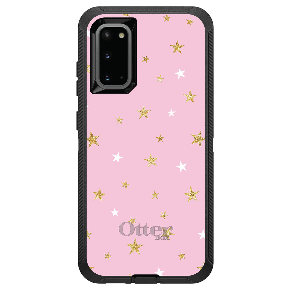 Pink & Gold Print, Stars Pattern OtterBox Defender Case for iPhone & Galaxy, view 8