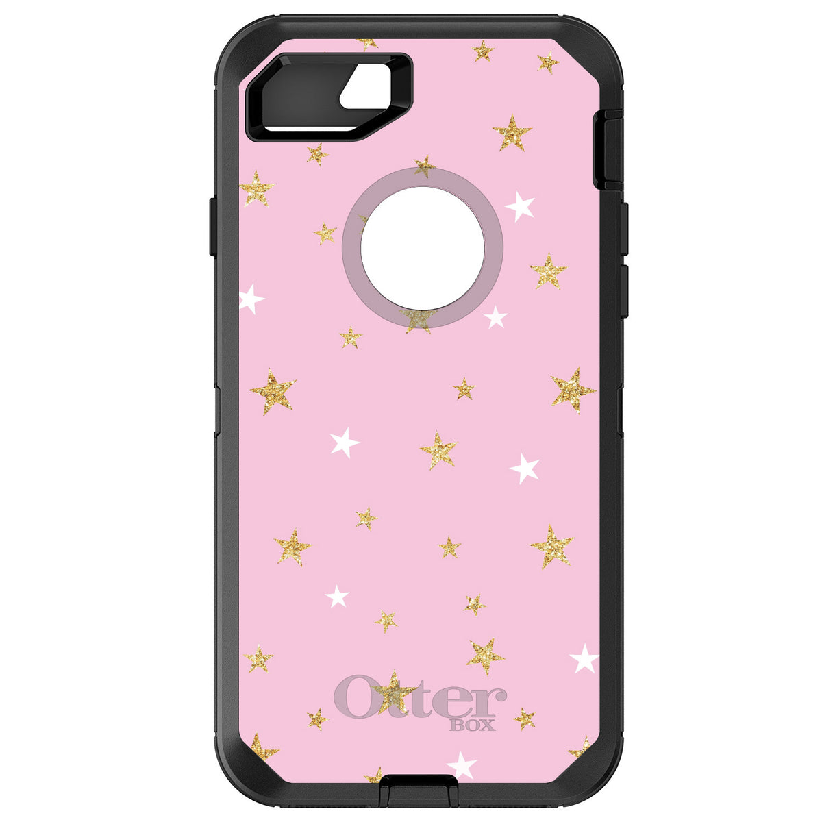 Pink & Gold Print, Stars Pattern OtterBox Defender Case for iPhone & Galaxy