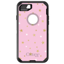 DistinctInk™ OtterBox Defender Series Case for Apple iPhone / Samsung Galaxy / Google Pixel - Pink & Gold Print - Stars Pattern