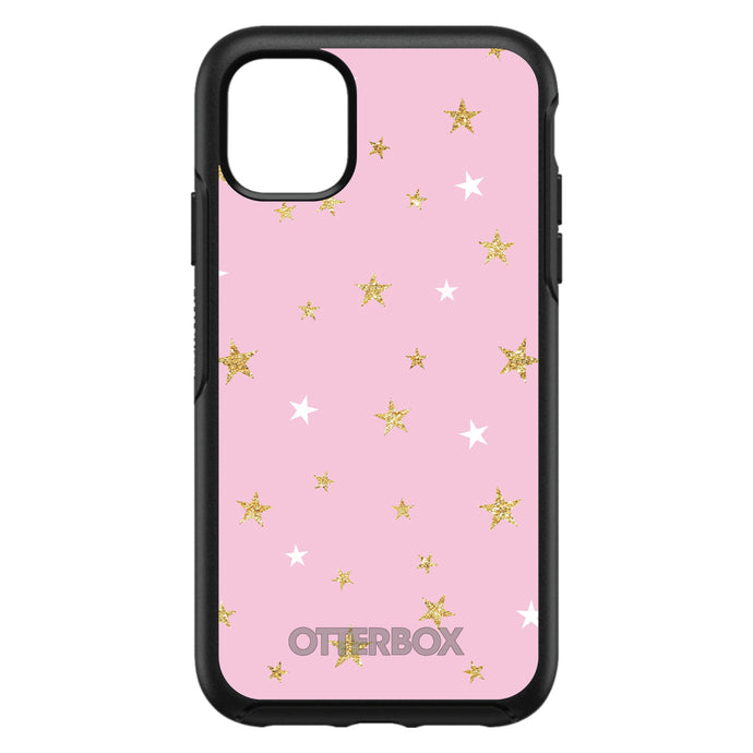 DistinctInk™ OtterBox Symmetry Series Case for Apple iPhone / Samsung Galaxy / Google Pixel - Pink & Gold Print - Stars Pattern