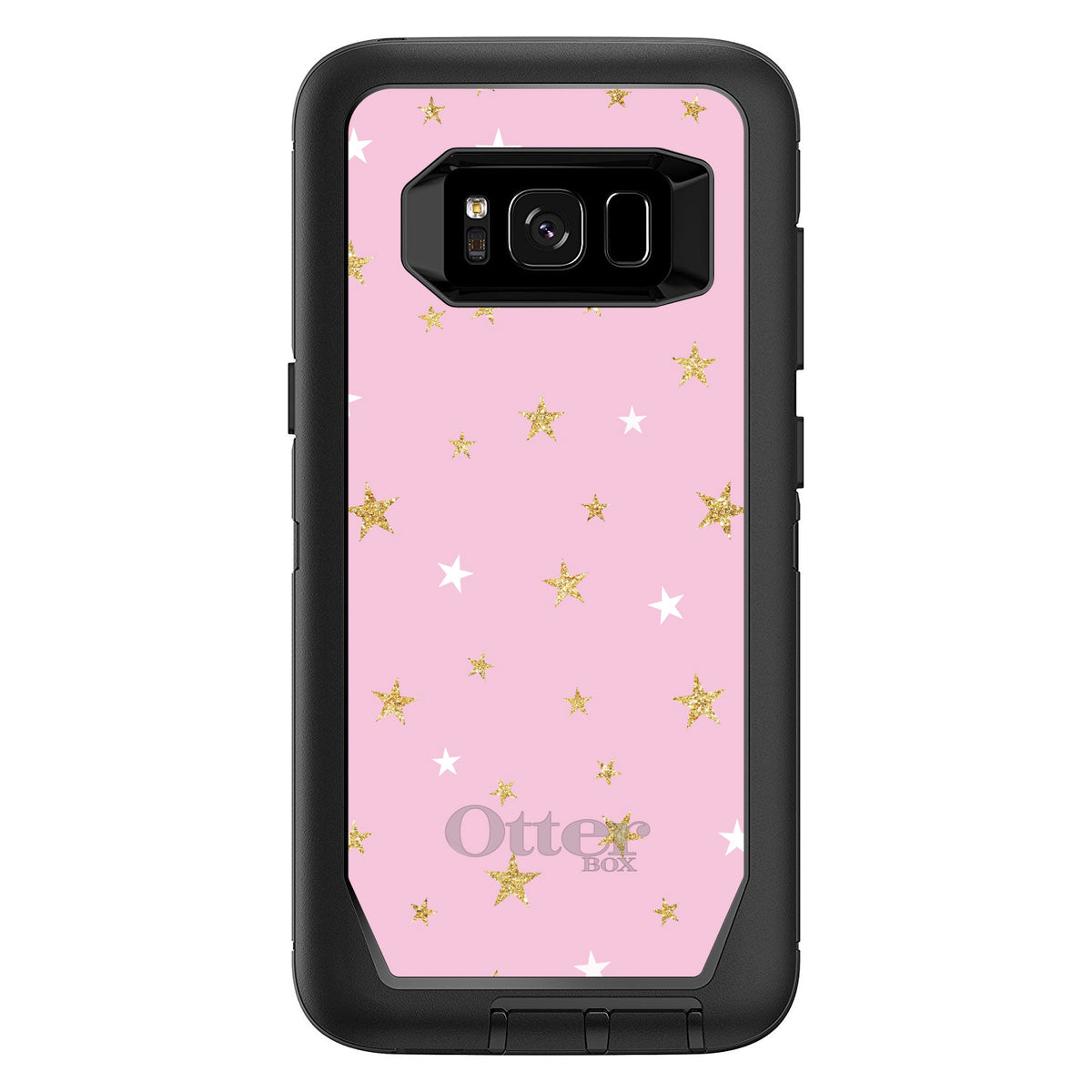 Pink & Gold Print, Stars Pattern OtterBox Defender Case for iPhone & Galaxy, view 12