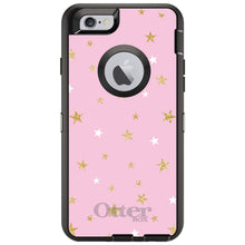DistinctInk™ OtterBox Defender Series Case for Apple iPhone / Samsung Galaxy / Google Pixel - Pink & Gold Print - Stars Pattern