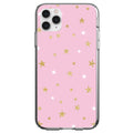 Pink & Gold Print, Stars Pattern Clear Shockproof iPhone Case