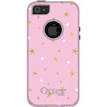 DistinctInk™ OtterBox Commuter Series Case for Apple iPhone or Samsung Galaxy - Pink & Gold Print - Stars Pattern