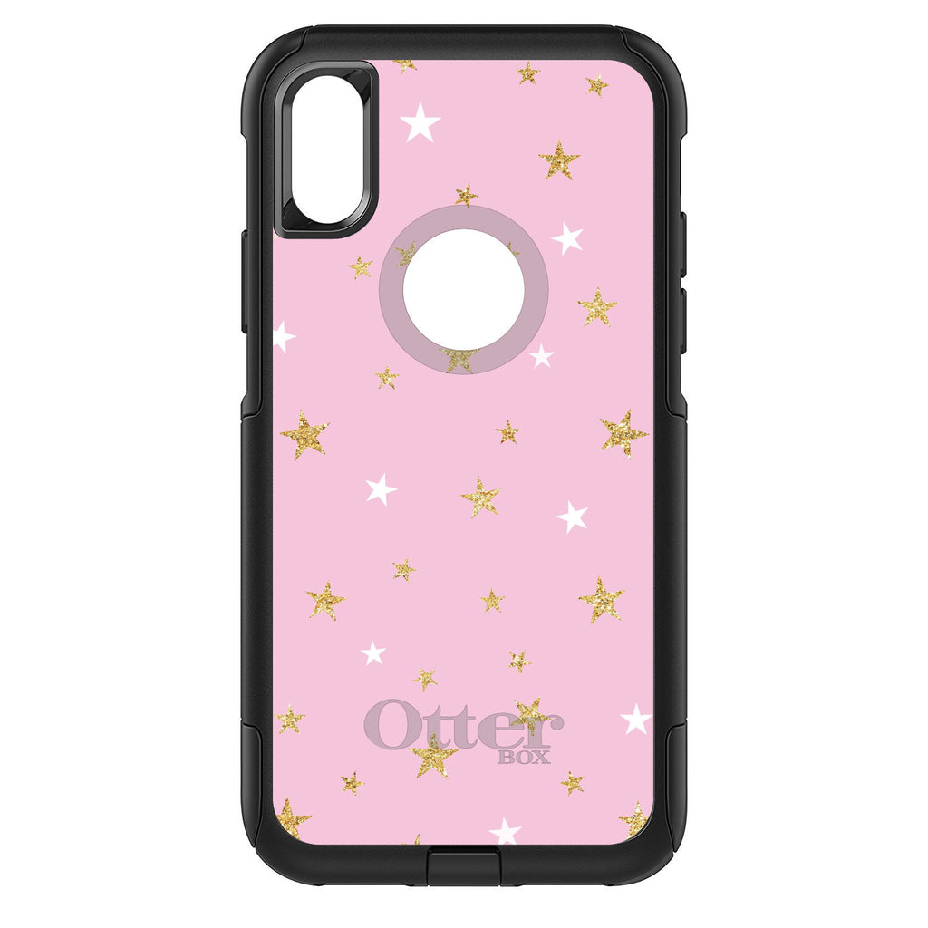 Pink & Gold Print, Stars Pattern OtterBox Commuter Case for iPhone & Galaxy, view 3