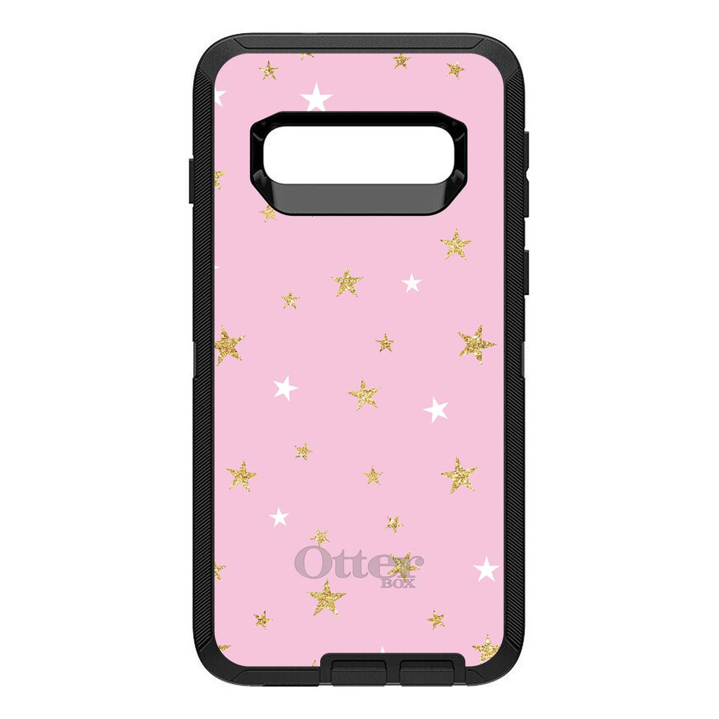Pink & Gold Print, Stars Pattern OtterBox Defender Case for iPhone & Galaxy, view 9