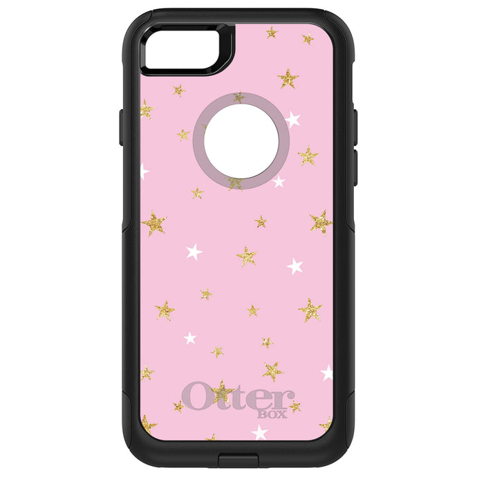 DistinctInk OtterBox Commuter Series Case for Apple iPhone or Samsung Galaxy - Pink & Gold Print - Stars Pattern