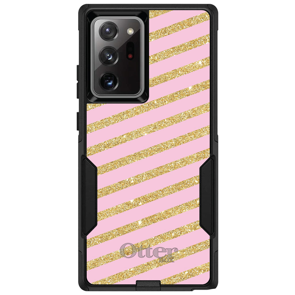 Pink & Gold Print, Diagonal Stripes Pattern OtterBox Commuter Case for iPhone & Galaxy, view 12
