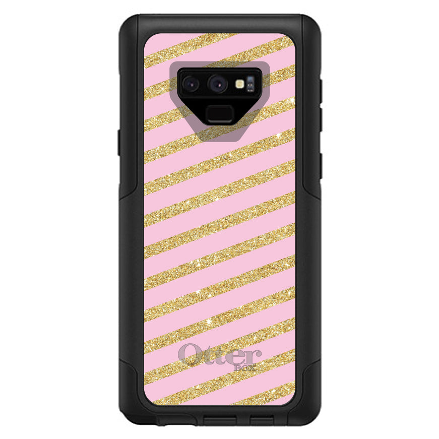 Pink & Gold Print, Diagonal Stripes Pattern OtterBox Commuter Case for iPhone & Galaxy, view 15