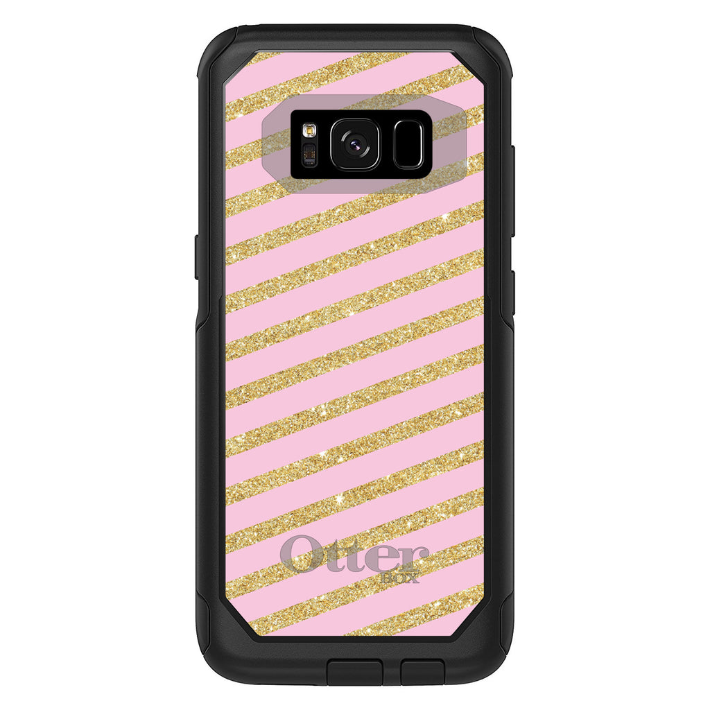 Pink & Gold Print, Diagonal Stripes Pattern OtterBox Commuter Case for iPhone & Galaxy, view 10