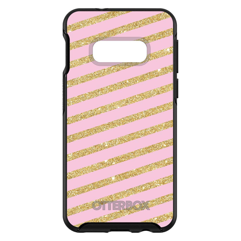 Pink & Gold Print, Diagonal Stripes Pattern OtterBox Symmetry Case for iPhone & Galaxy, view 7