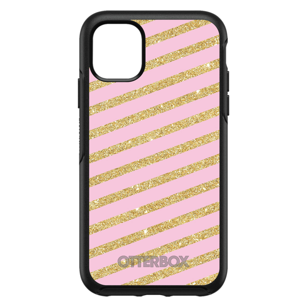 Pink & Gold Print, Diagonal Stripes Pattern OtterBox Symmetry Case for iPhone & Galaxy