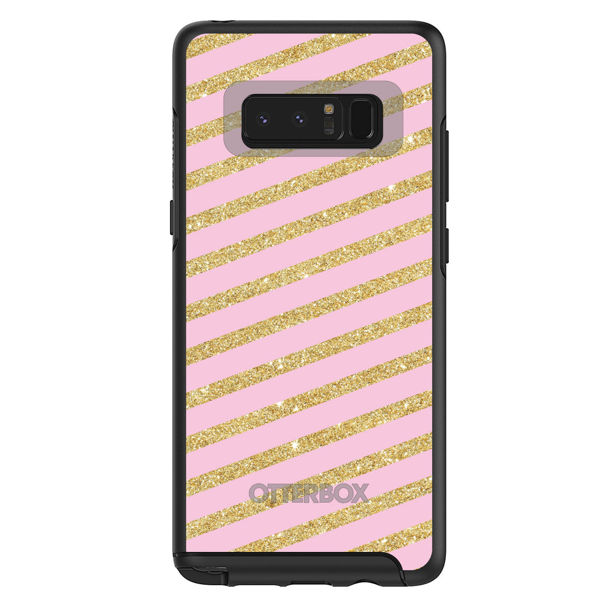 Pink & Gold Print, Diagonal Stripes Pattern OtterBox Symmetry Case for iPhone & Galaxy, view 14