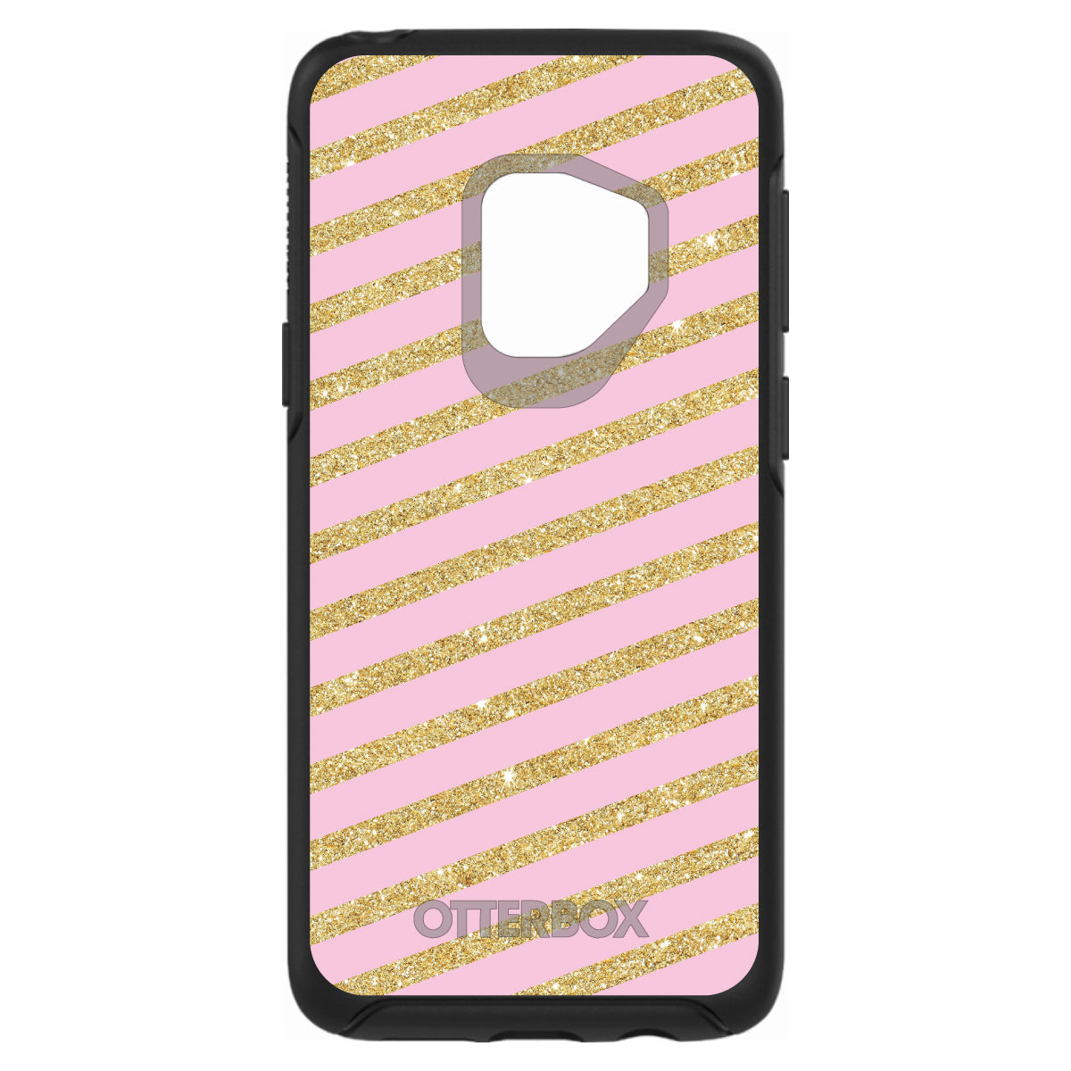 Pink & Gold Print, Diagonal Stripes Pattern OtterBox Symmetry Case for iPhone & Galaxy, view 8