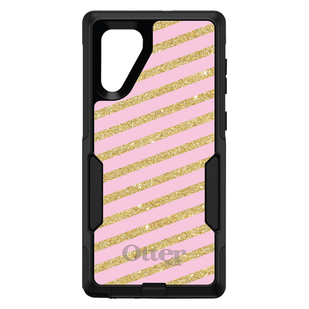 Pink & Gold Print, Diagonal Stripes Pattern OtterBox Commuter Case for iPhone & Galaxy, view 13