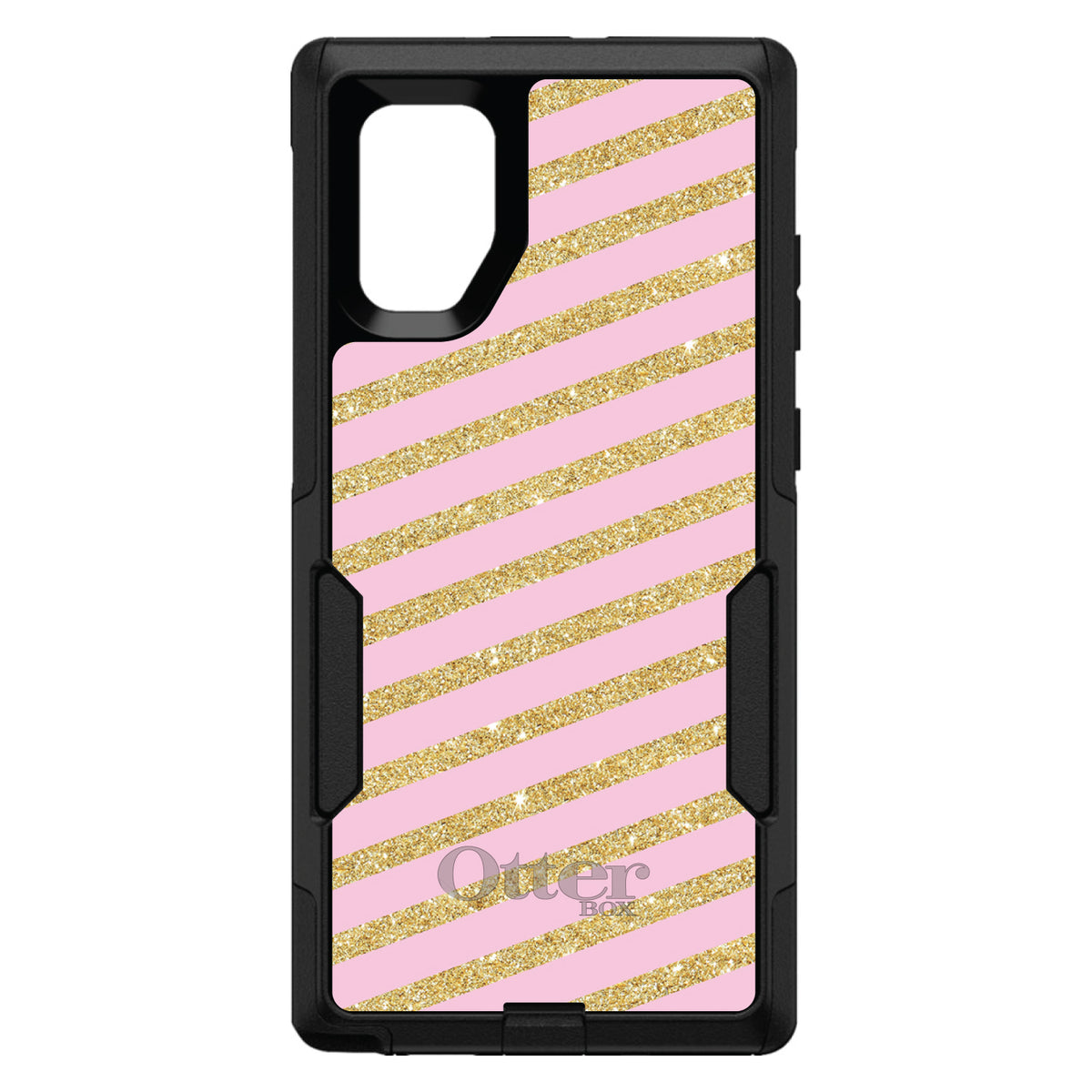Pink & Gold Print, Diagonal Stripes Pattern OtterBox Commuter Case for iPhone & Galaxy, view 14
