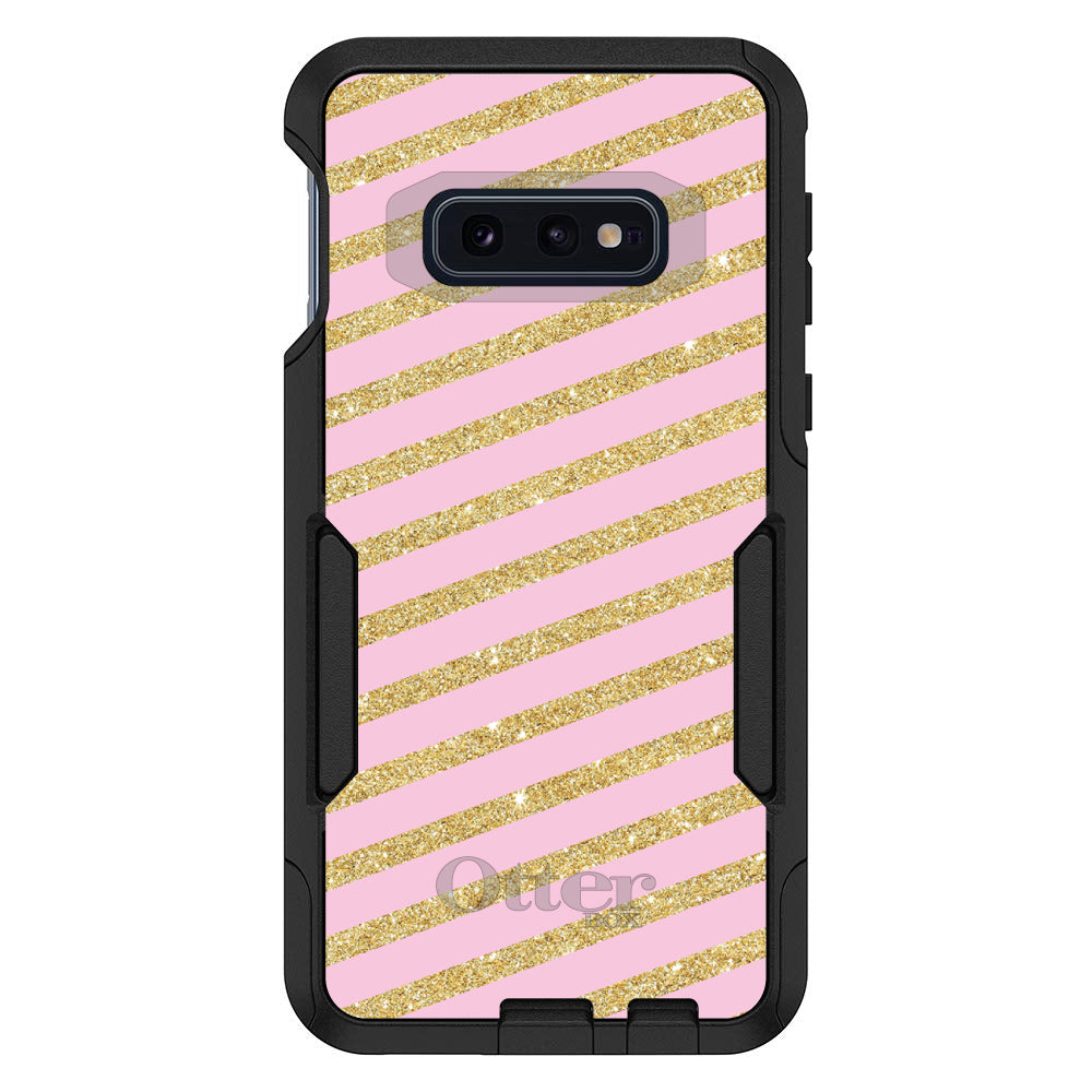 Pink & Gold Print, Diagonal Stripes Pattern OtterBox Commuter Case for iPhone & Galaxy, view 8