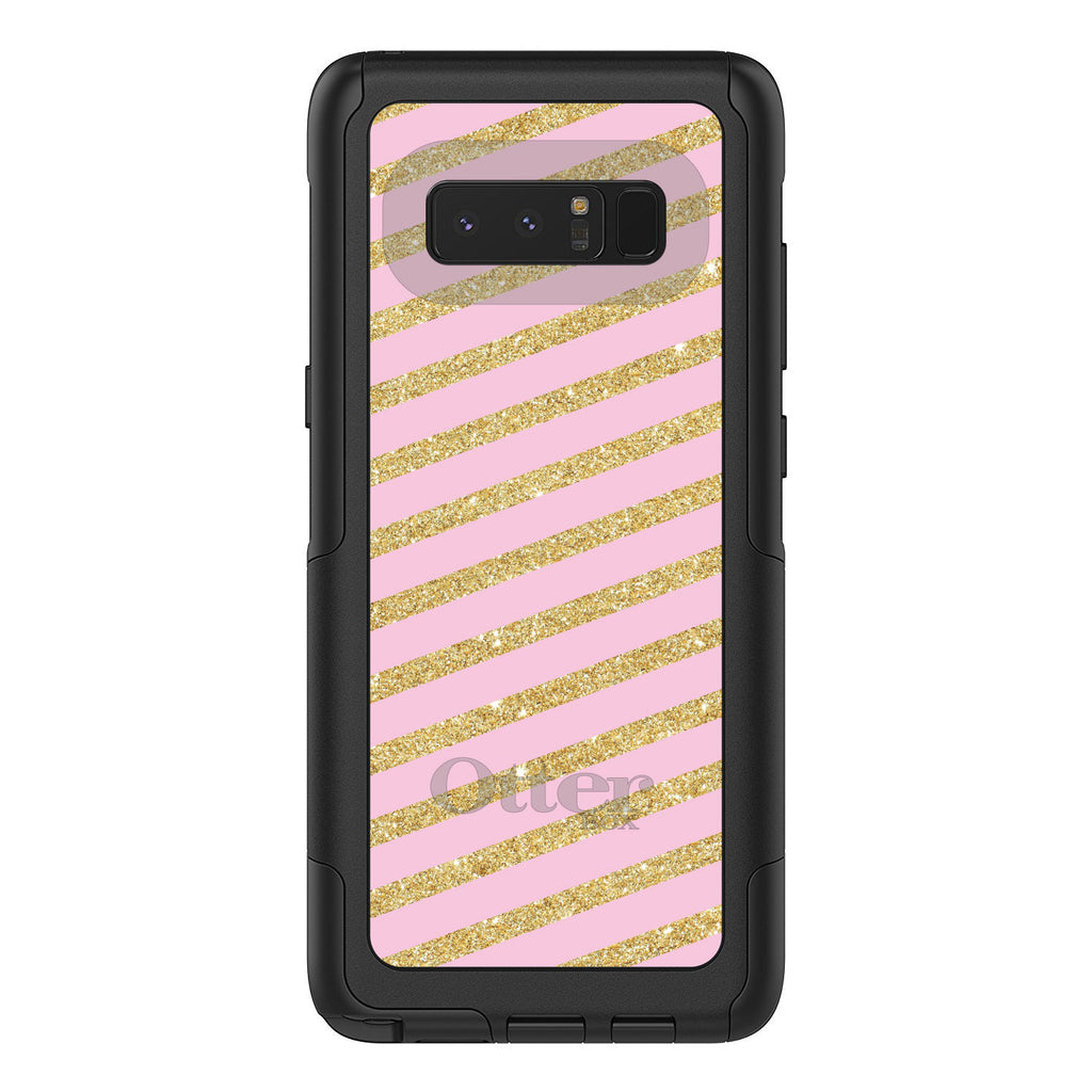 Pink & Gold Print, Diagonal Stripes Pattern OtterBox Commuter Case for iPhone & Galaxy, view 16