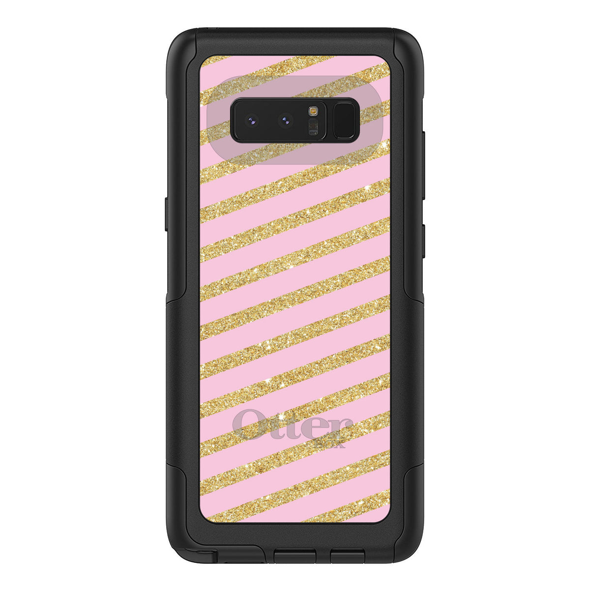 Pink & Gold Print, Diagonal Stripes Pattern OtterBox Commuter Case for iPhone & Galaxy, view 16