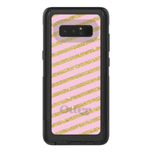 DistinctInk™ OtterBox Commuter Series Case for Apple iPhone or Samsung Galaxy - Pink & Gold Print - Diagonal Stripes Pattern