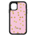 Pink & Gold Print, Polka Dots Pattern OtterBox Defender Case for iPhone & Galaxy, view 2