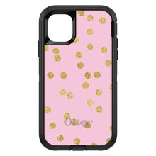 DistinctInk™ OtterBox Defender Series Case for Apple iPhone / Samsung Galaxy / Google Pixel - Pink & Gold Print - Polka Dots Pattern
