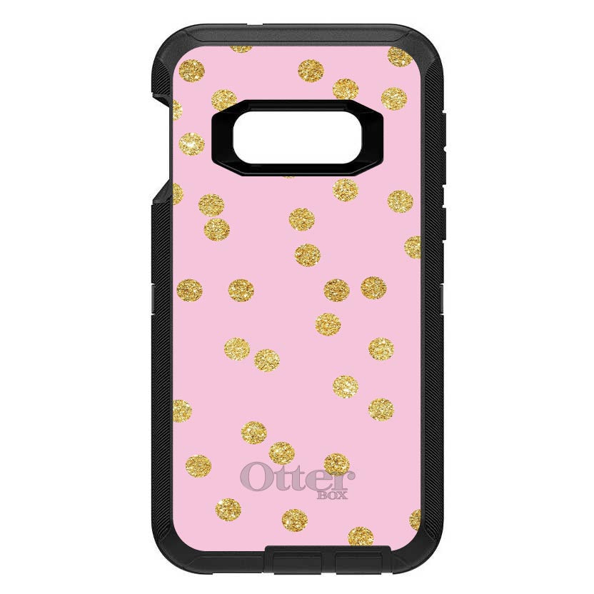 Pink & Gold Print, Polka Dots Pattern OtterBox Defender Case for iPhone & Galaxy, view 10