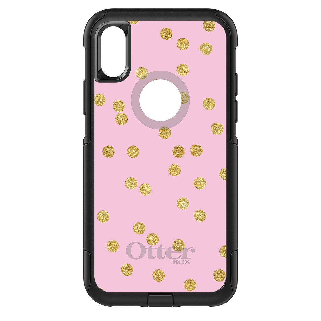 Pink & Gold Print, Polka Dots Pattern OtterBox Commuter Case for iPhone & Galaxy, view 3