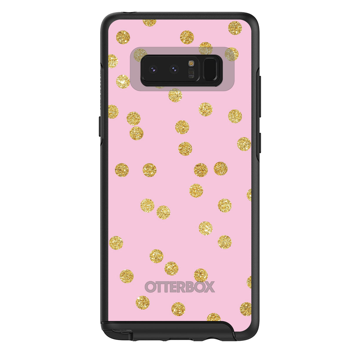 Pink & Gold Print, Polka Dots Pattern OtterBox Symmetry Case for iPhone & Galaxy, view 14