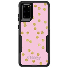 DistinctInk™ OtterBox Commuter Series Case for Apple iPhone or Samsung Galaxy - Pink & Gold Print - Polka Dots Pattern
