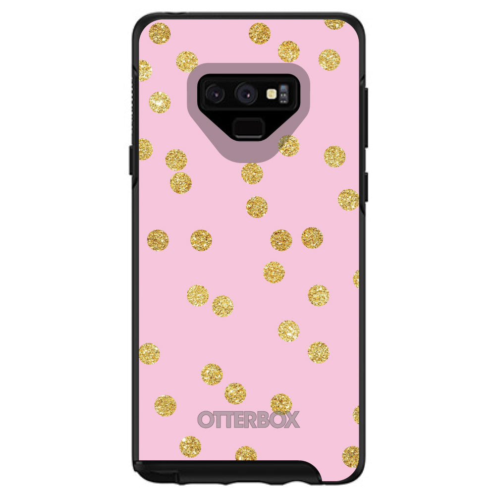 Pink & Gold Print, Polka Dots Pattern OtterBox Symmetry Case for iPhone & Galaxy, view 13