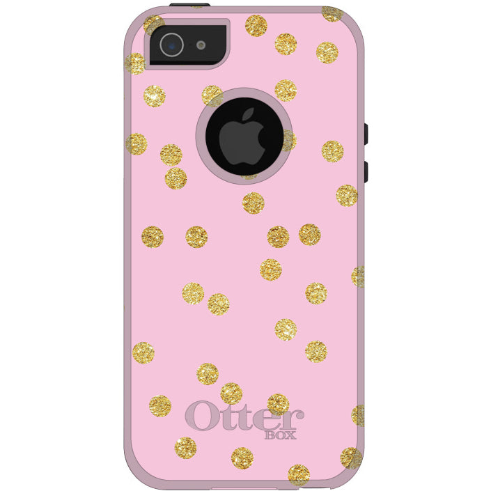 Pink & Gold Print, Polka Dots Pattern OtterBox Commuter Case for iPhone & Galaxy, view 5
