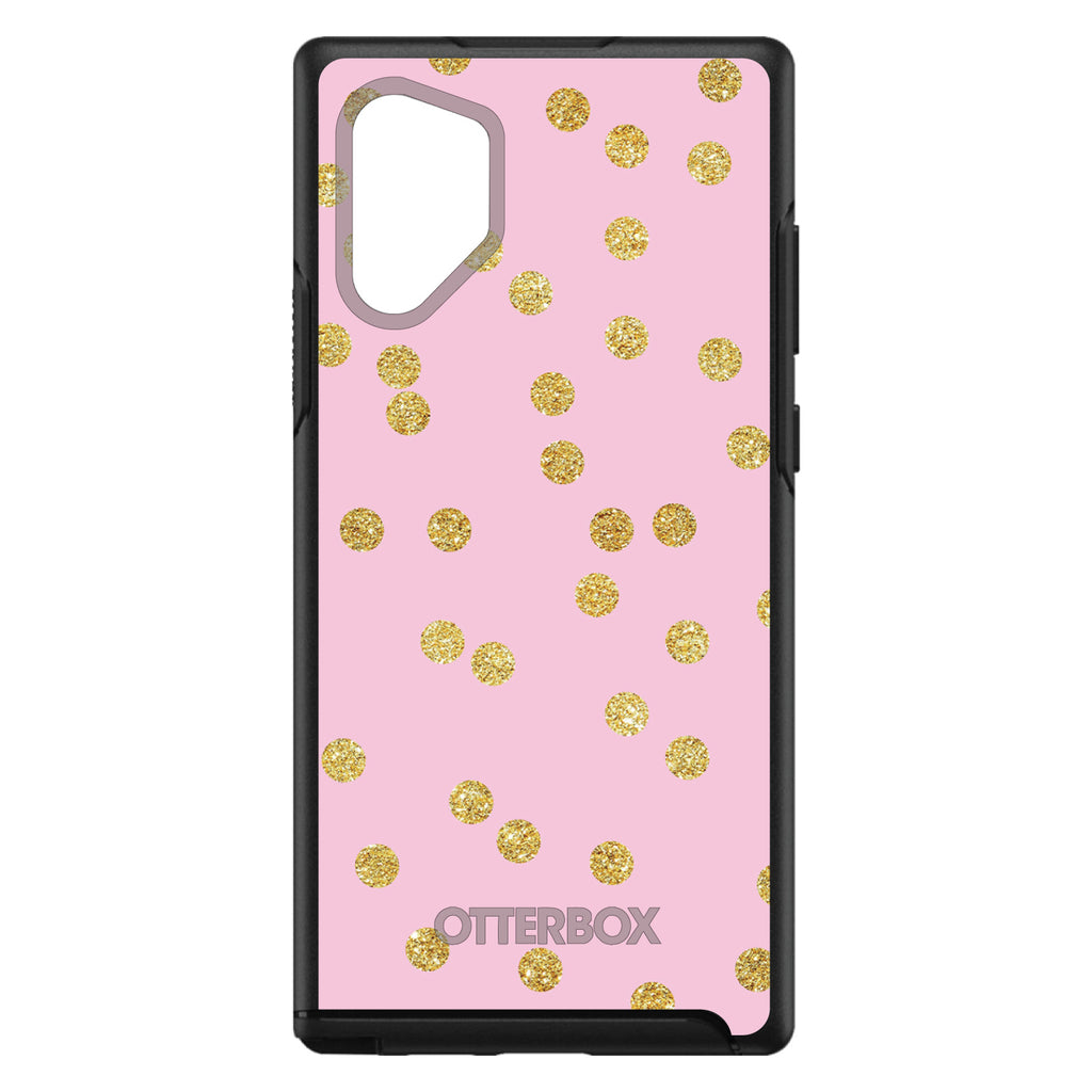 Pink & Gold Print, Polka Dots Pattern OtterBox Symmetry Case for iPhone & Galaxy, view 12