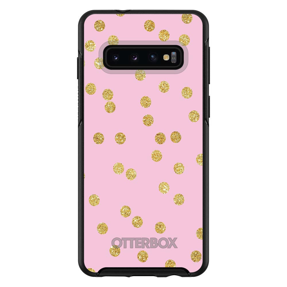Pink & Gold Print, Polka Dots Pattern OtterBox Symmetry Case for iPhone & Galaxy, view 6