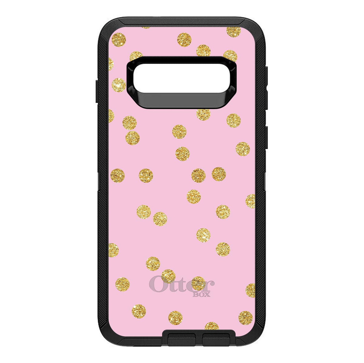 Pink & Gold Print, Polka Dots Pattern OtterBox Defender Case for iPhone & Galaxy, view 9